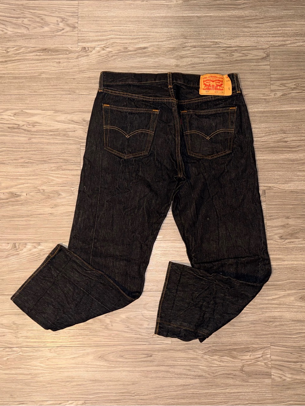 Levi's Premium Jeans Mens 35x30 Blue 501 Original Straight Leg Dark Wash Denim